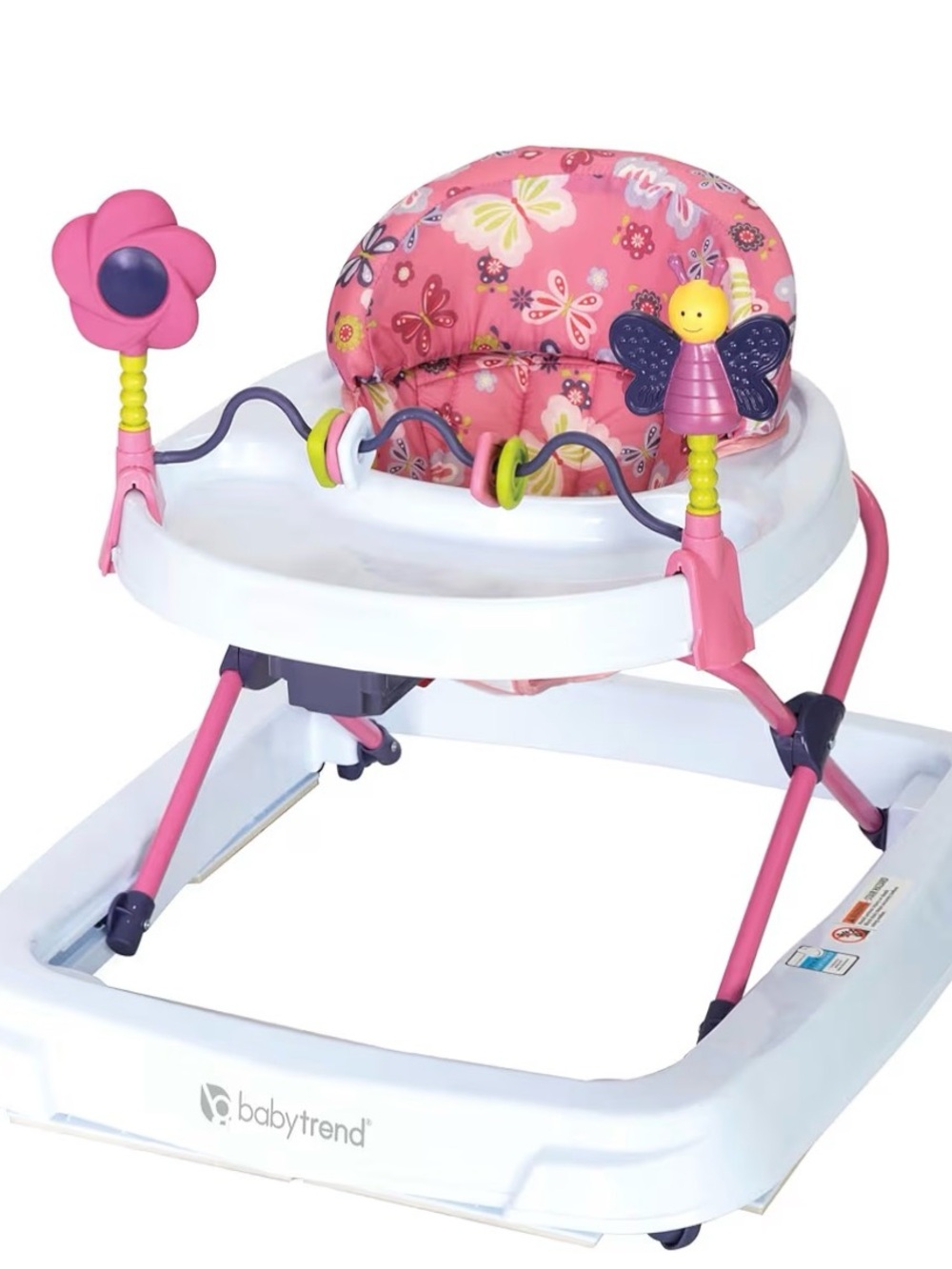 Baby Trend Pink Floral Butterfly Baby Walker with Interactive Toys